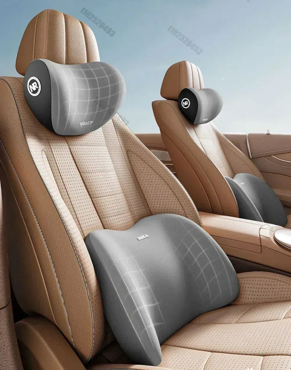 Car Headrest Lumbar Support Shoulder Pillow Memory Cotton Waist Interior