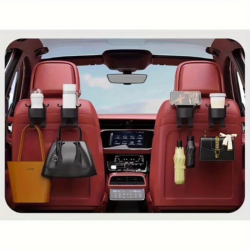 1/2 Multifunctional car storage rack with hooks Cup holder and box Bracket Stand
