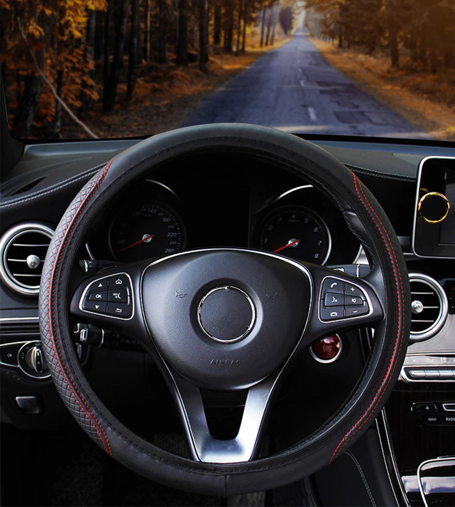 Full-Wrapped Car Steering Wheel Cover Anti-Slip Wear-Resistant Steering Wheel