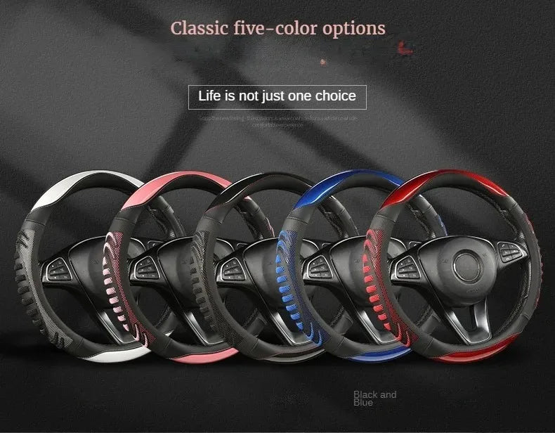 Three-dimensional Honeycomb Steering Wheel Cover Durable Leather Cover