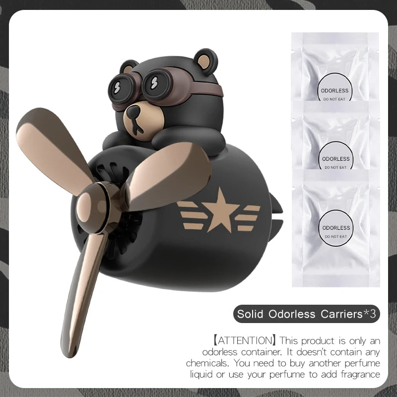 Odorless DIY perfume ornament airplane pilot bear car air freshener decoration