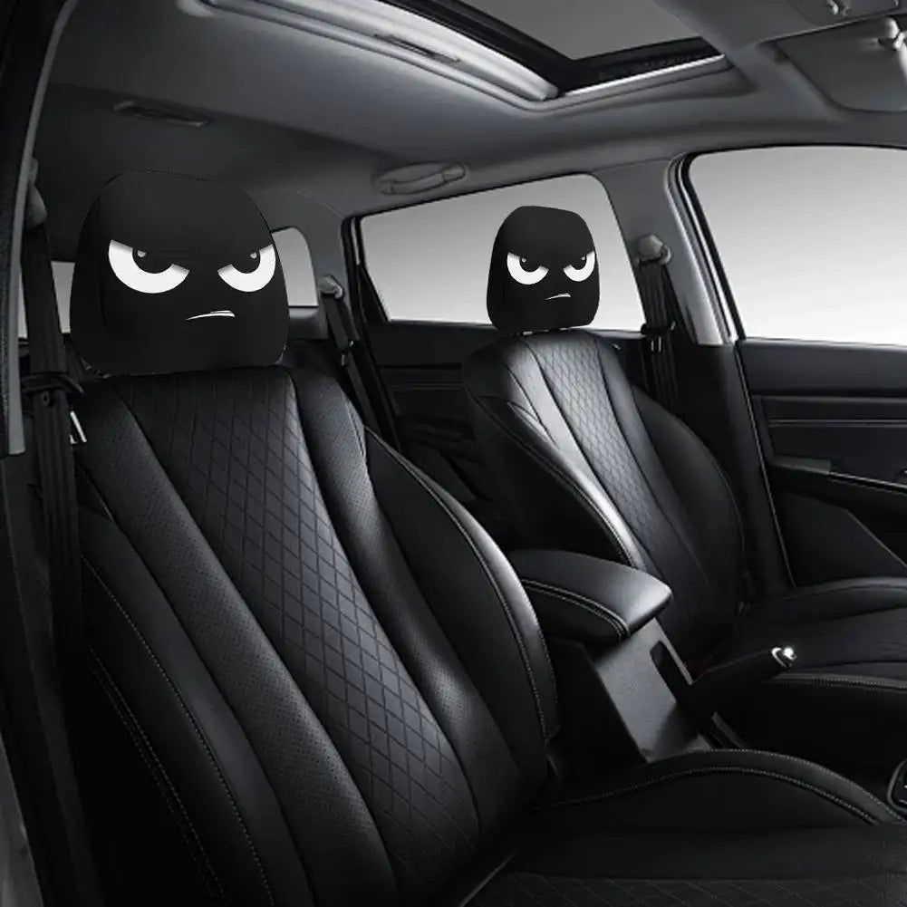 Funny Car Headrest Cover Elastic Slip On Seat Protector Mystery Interior Auto