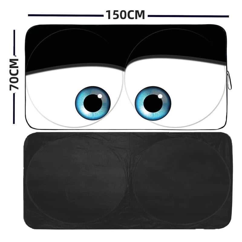 Cartoon Eyes parasol Car Sunshade Umbrella Solar Protection Front Window Shade