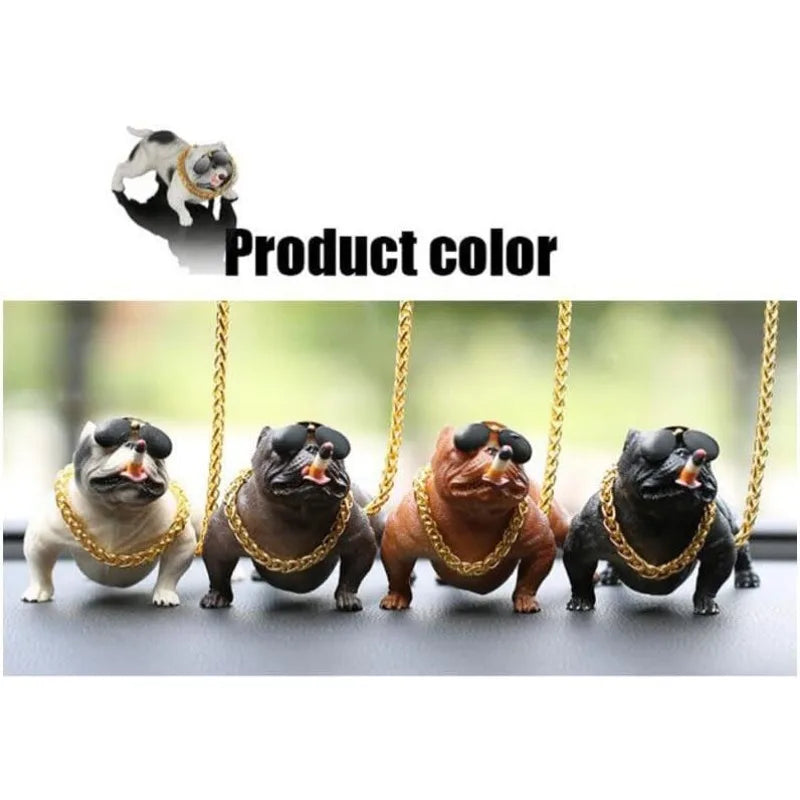 Car Bulldog Ornament Personality High End Bully Dog Dashboard Decoration Resin Premium Automotive Accessory