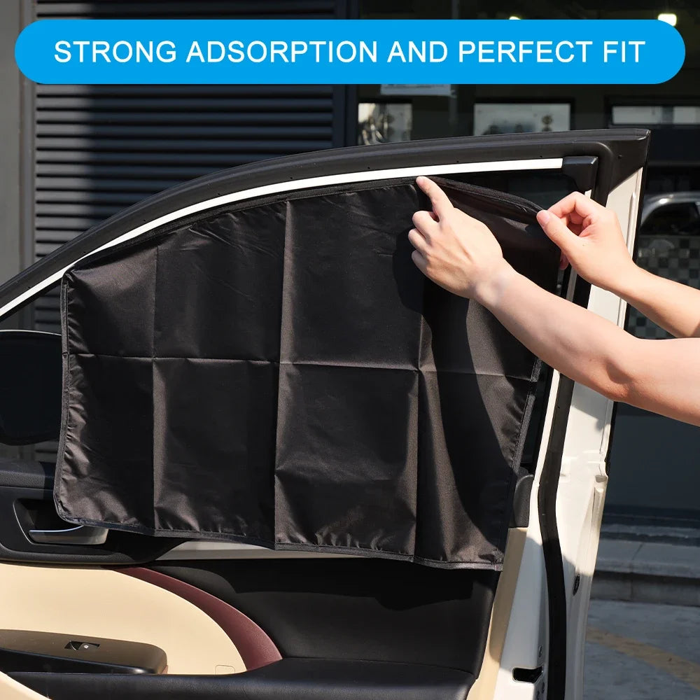 Magnetic Car Sunshade UV Protection Curtains Sun Shield Cover Double Sides Auto
