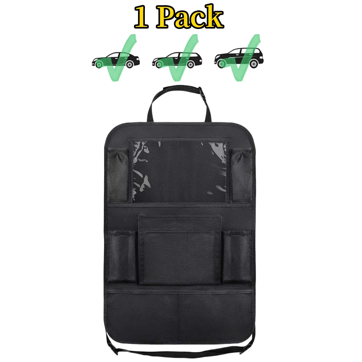 Car Seat Back Organizer 10 Storage Pockets with Touch Screen Tablet Holder