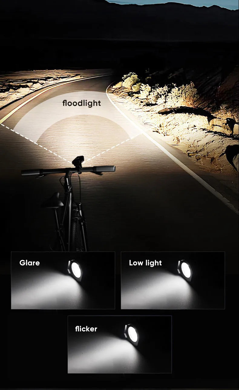 Bike Light Set Front Light with Taillight LED Rechargeable Bicycle Lights 3 Modes Headlight Easy to Install Night Cycling Lamp