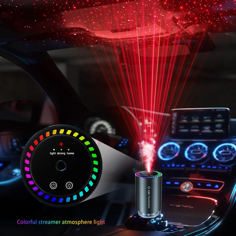 Car Aromatherapy Perfume with Automatic Spray Aluminum Alloy Metal Odor Remover