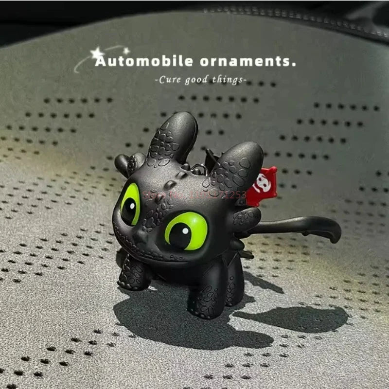 Genuine Cute Glowing Toothless Car Interior Ornament, Night Fury Wings Can Move Premium Automotive Accessory