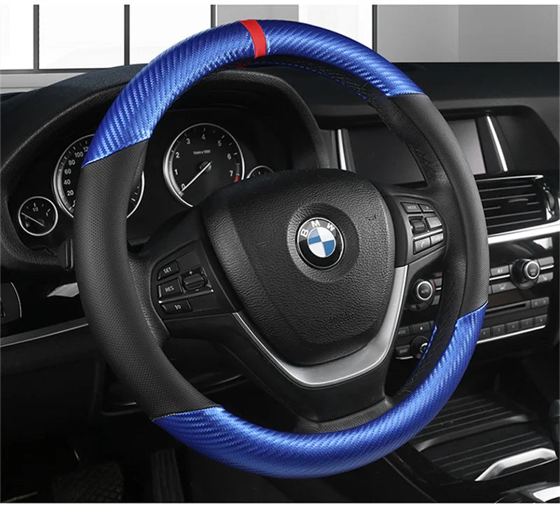 Universal D Shape Car Steering Wheel Cover Breathable Anti Slip Car Decoration