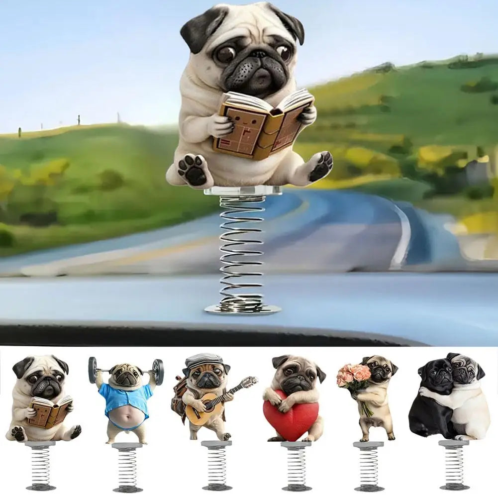Lovely Dog Acrylic Spring Shaking Head Ornaments Car Dashboard Decorations Funny Premium Automotive Accessory