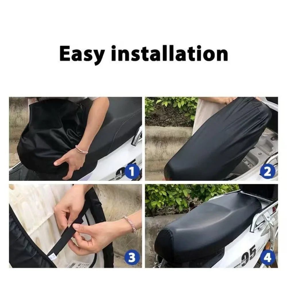 Motorcycle Seat Cover Elastic PU Leather Motorbike Protector Cushion Interior