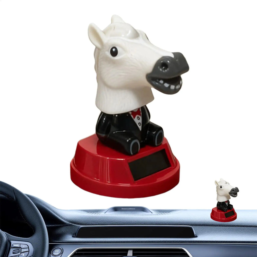 Car Ornament Solar Bobblehead Doll horse Shape Gift Creative Interior Supplies Premium Automotive Accessory
