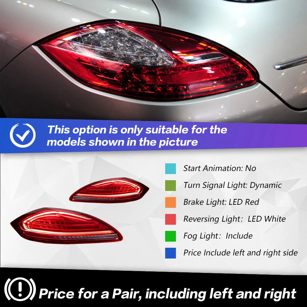 AKD Tail Lamp for Porsche Panamera 970.1 970.2 LED Tail Light 2010-2017 Rear Fog Brake Turn Signal Automotive Accessories