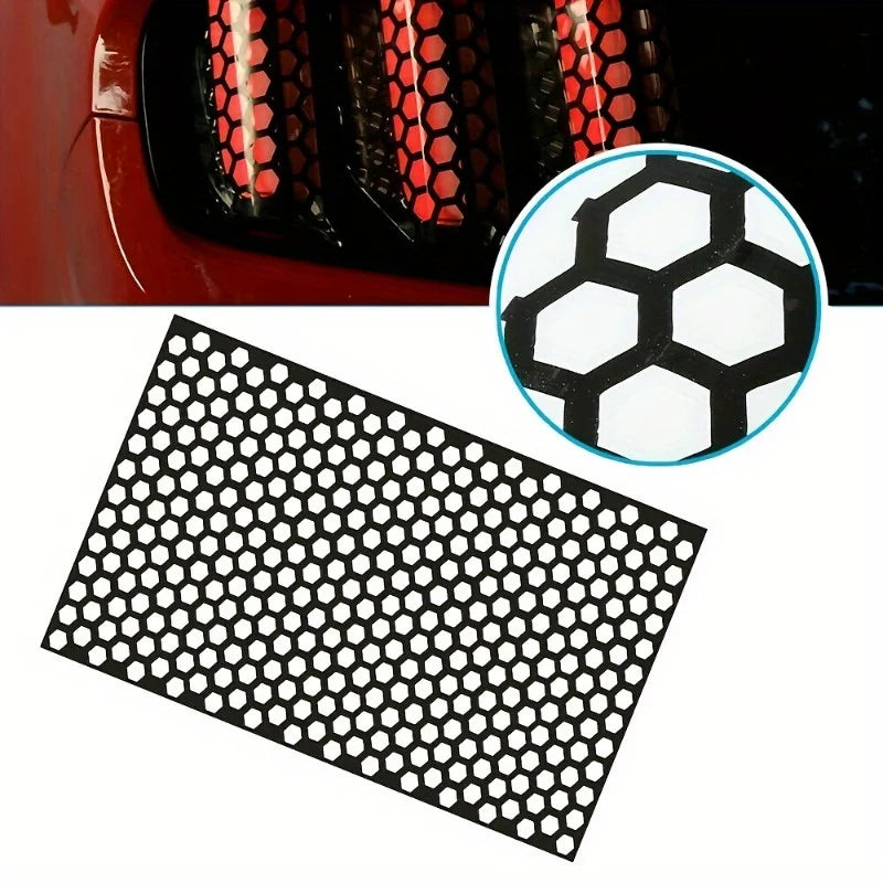 Car rear taillight sticker honeycomb type sticker carbon fiber style black