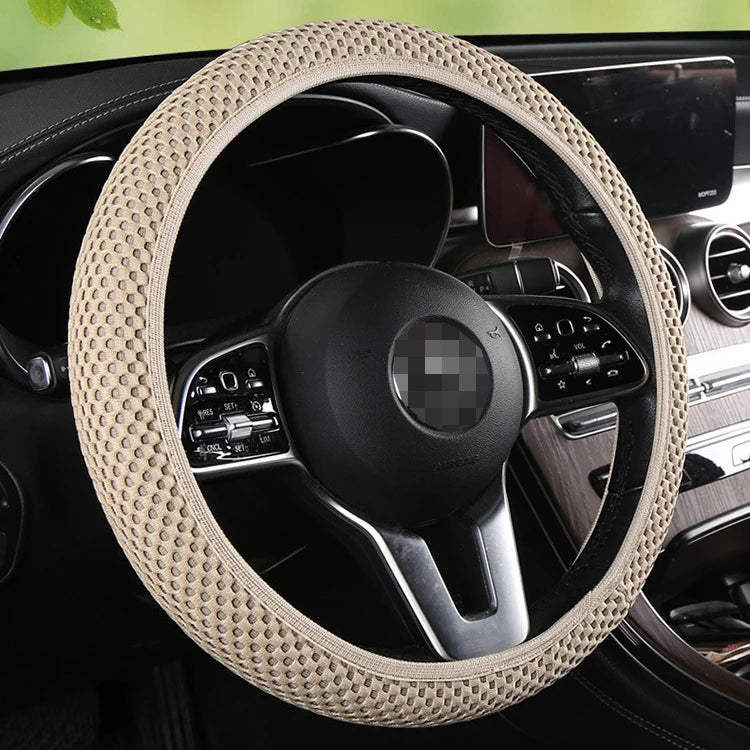 Car Steering Wheel Cover Skidproof 38cm Durable Fabric Elastic Steering Wheel