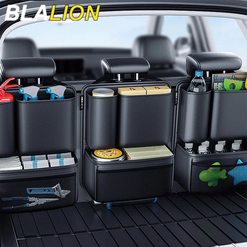 BLALION Car Trunk Leatherette Storage Bag Detachable Auto Seat Back Pocket