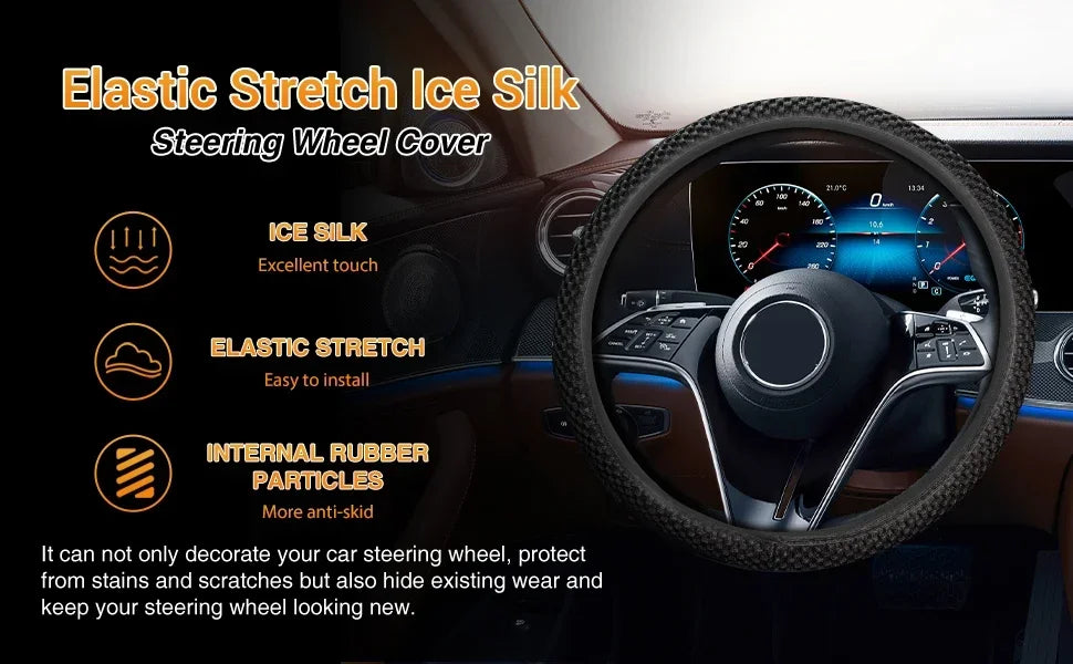 Elastic Elastic Steering Wheel Cover, Warm in Winter, Cool in Summer, Universal
