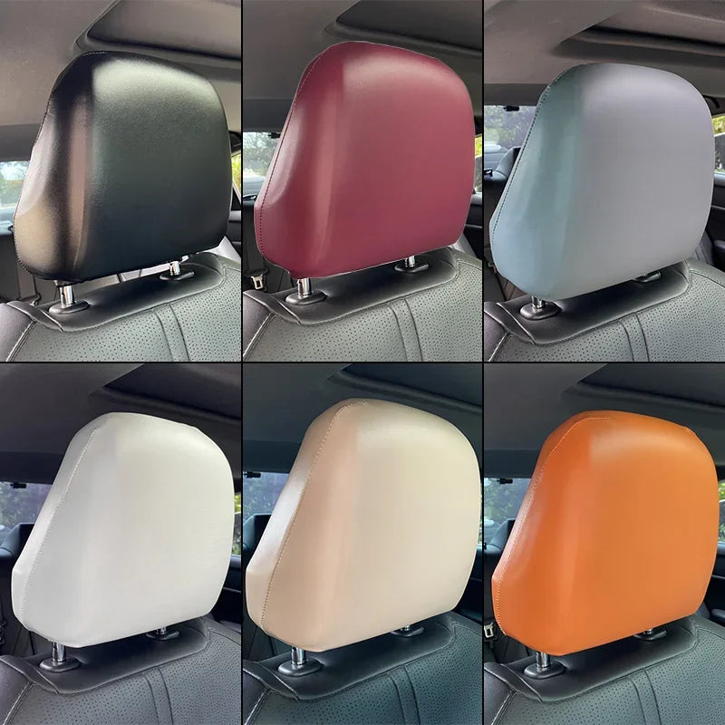 Universal Leather Car Headrest Cover Elastic Waterproof Dustproof Seat
