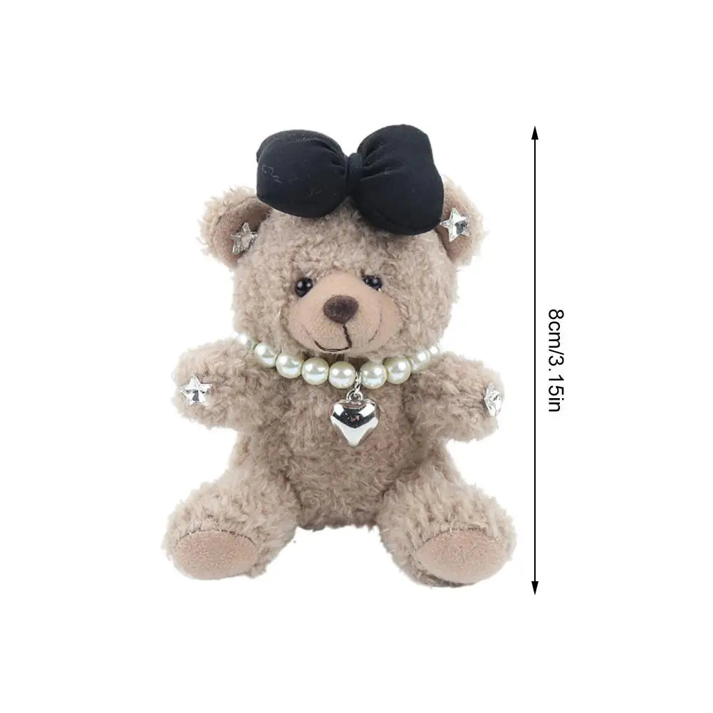 Car Decoration Interior Bear Screen Ornaments Plush Cartoon Cute Center Console Premium Automotive Accessory