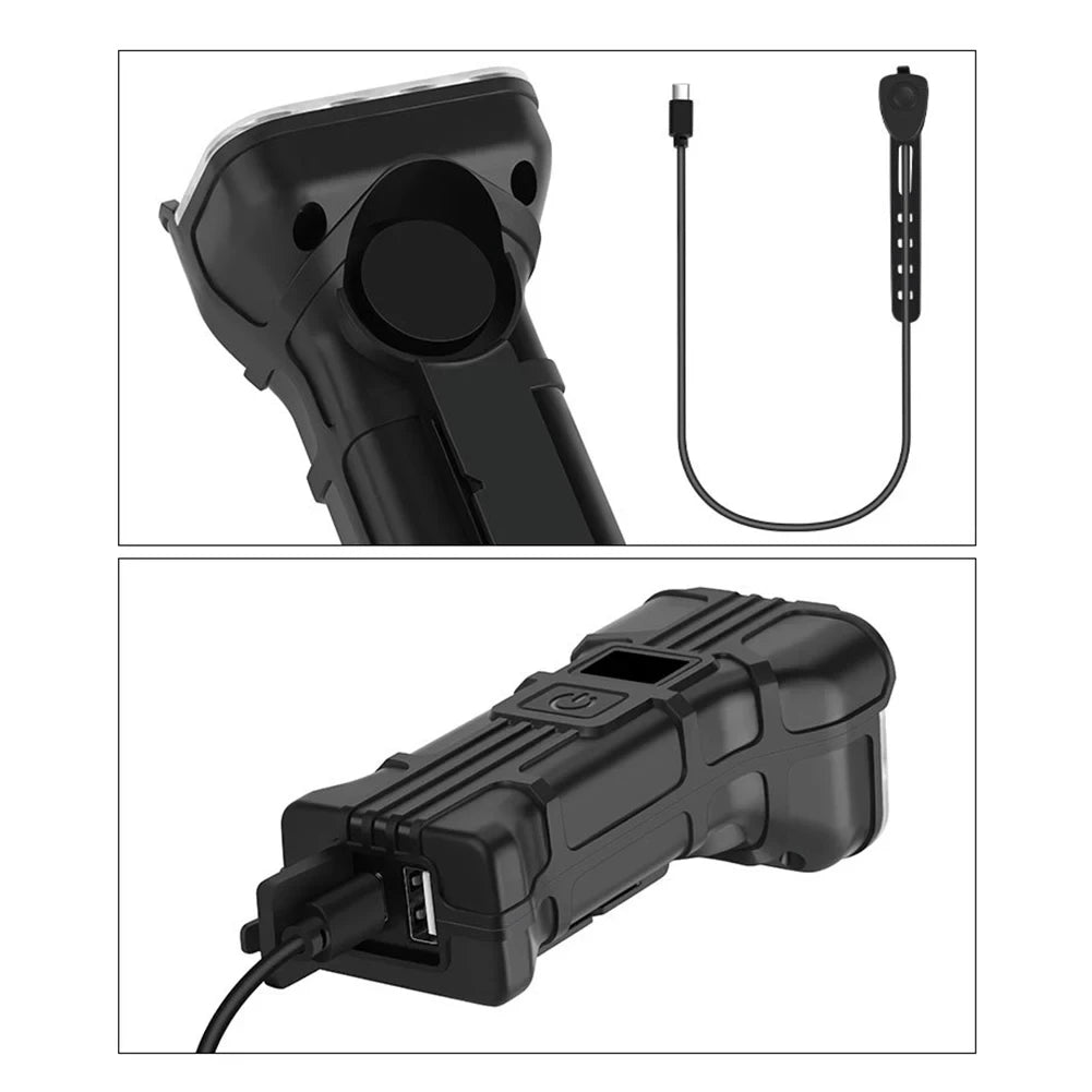 Bicycle Front Rear Light 1800mAh LED Bike Light 6500K Bike Head Lamp Flashlight 360 Rotation 500LM with Horn Bicycle Accessories