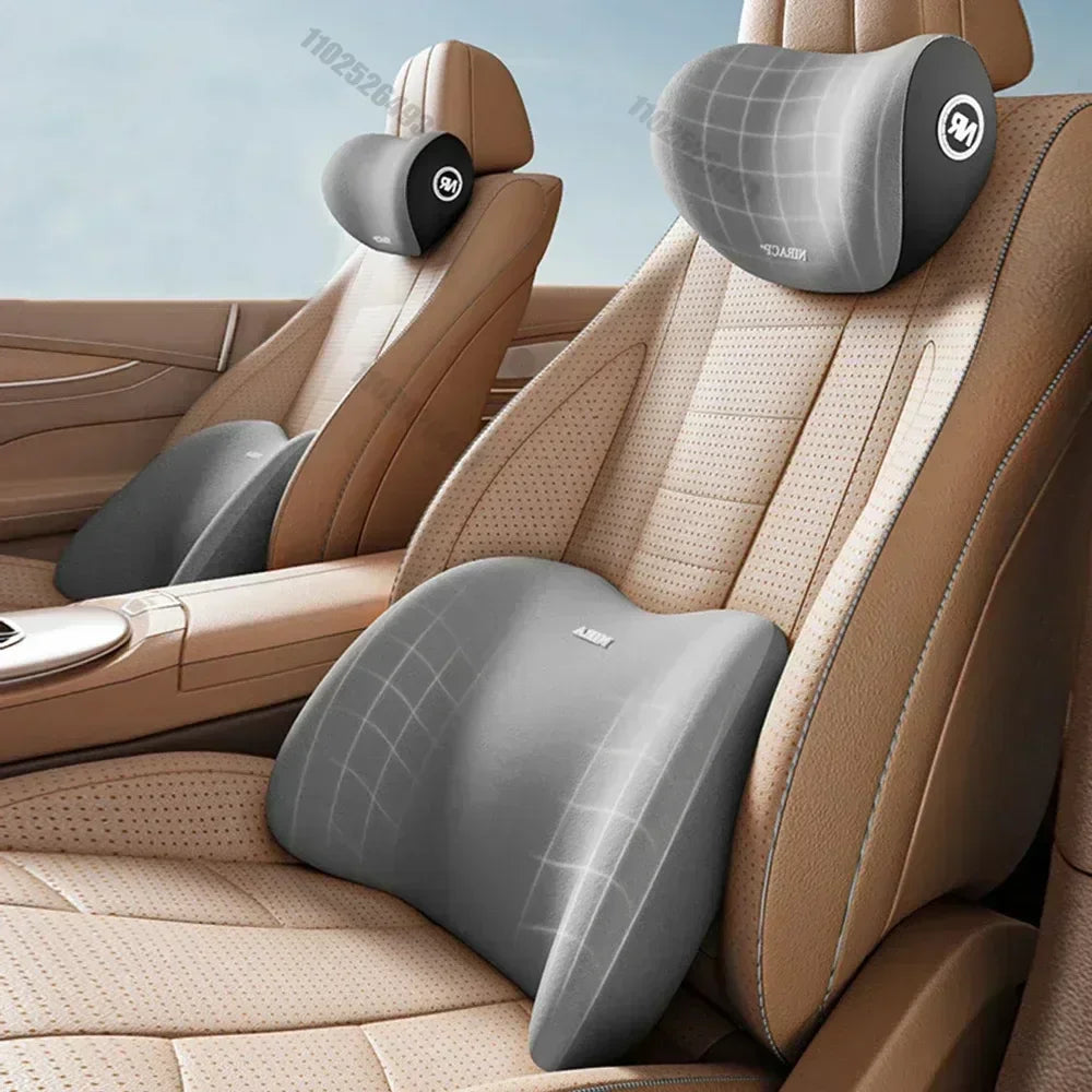 Car Headrest Lumbar Support Shoulder Pillow Memory Cotton Waist Interior
