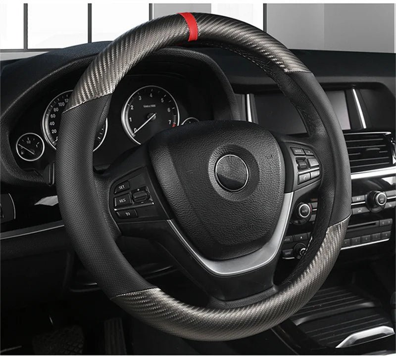 Universal D Shape Car Steering Wheel Cover Breathable Anti Slip Car Decoration