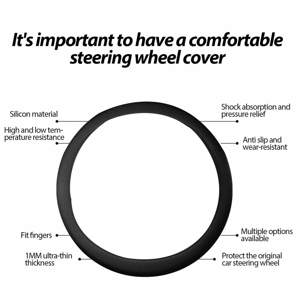 Car Steering Wheel Cover Universal for Round & D-Shaped 32cm Wheels Comfort Grip
