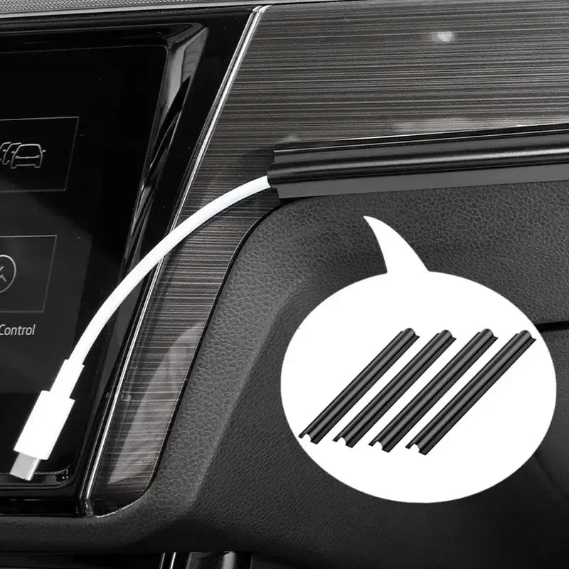 4Pc Sleek Car Cable Organizer Kit Universal Sleeves for a Neat Damage-Free SUV
