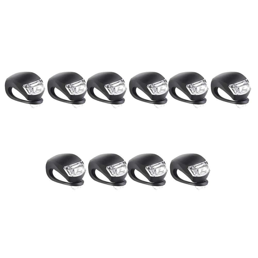 2-10pcs LED Silicone Bicycle Front Rear Light Set 3 Modes Waterproof MTB Mountain Road Bike Cycling Headlight Tail Warning Lamp
