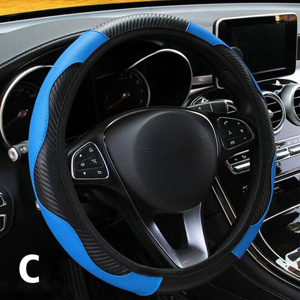Blue Steering Wheel Cover Leather Covers For Renault Clio Megane 4 3 2 Scenic
