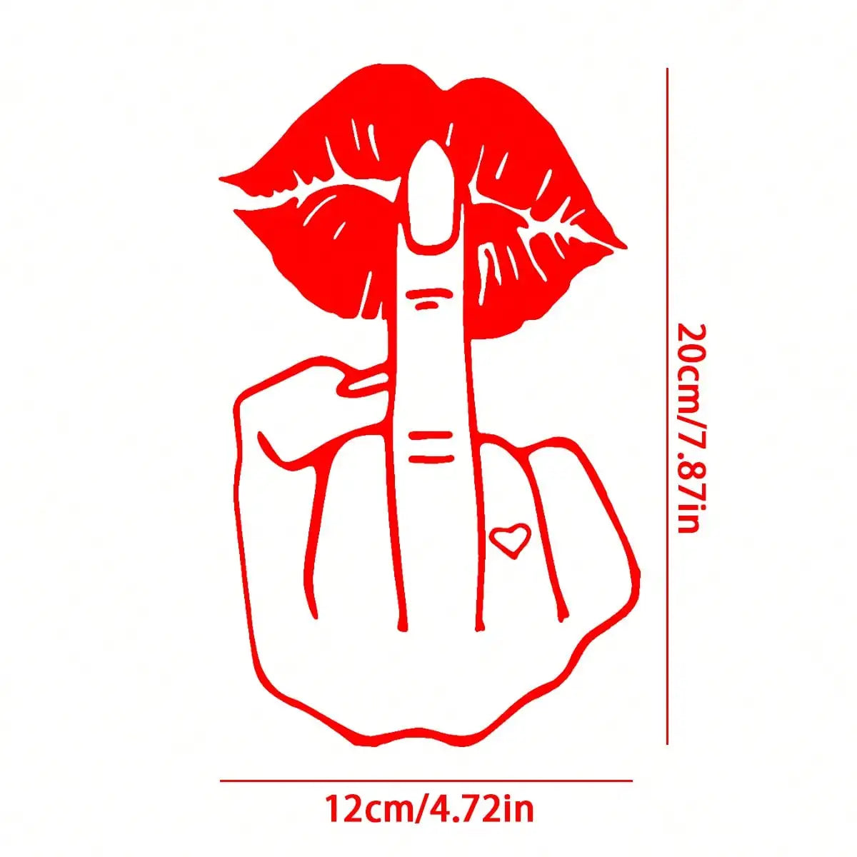 Funny Lips Middle Finger Car Decal, Waterproof Vinyl Sticker for Window Bumper, Premium Automotive Accessory