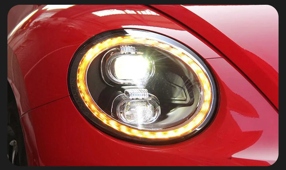 AKD Head Lamp for VW Beetle LED Headlight 2006-2021 Headlights Beetle DRL Turn Signal High Beam Angel Eye Projector Lens