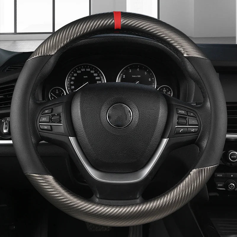 Universal D Shape Car Steering Wheel Cover Breathable Anti Slip Car Decoration