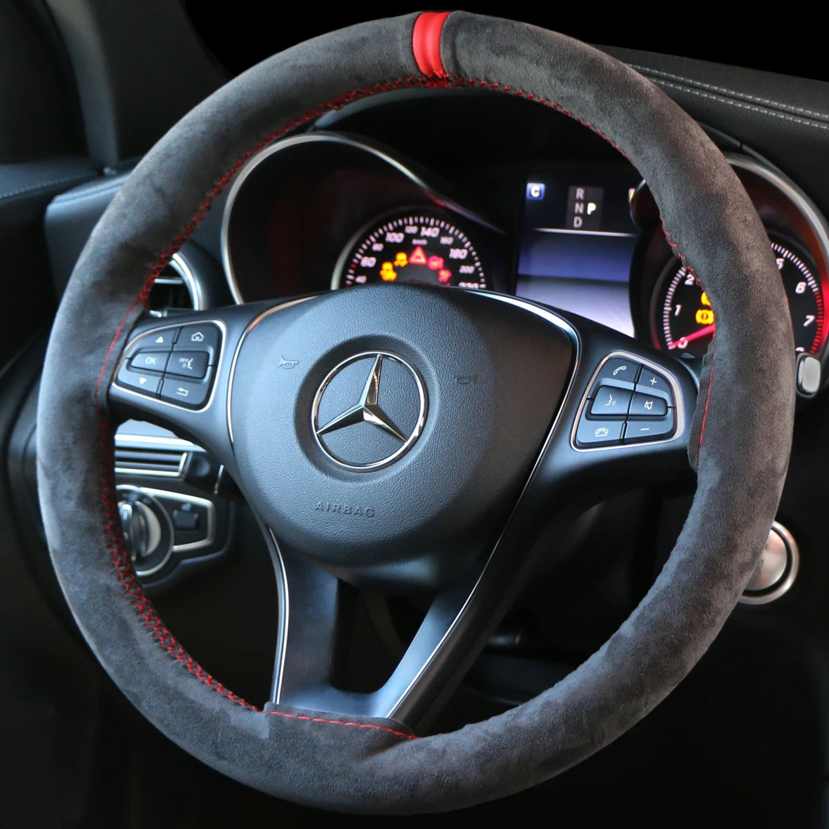 Universal Suede Car Steering Wheel Cover DIY Hand Sewing Soft Leather Braiding