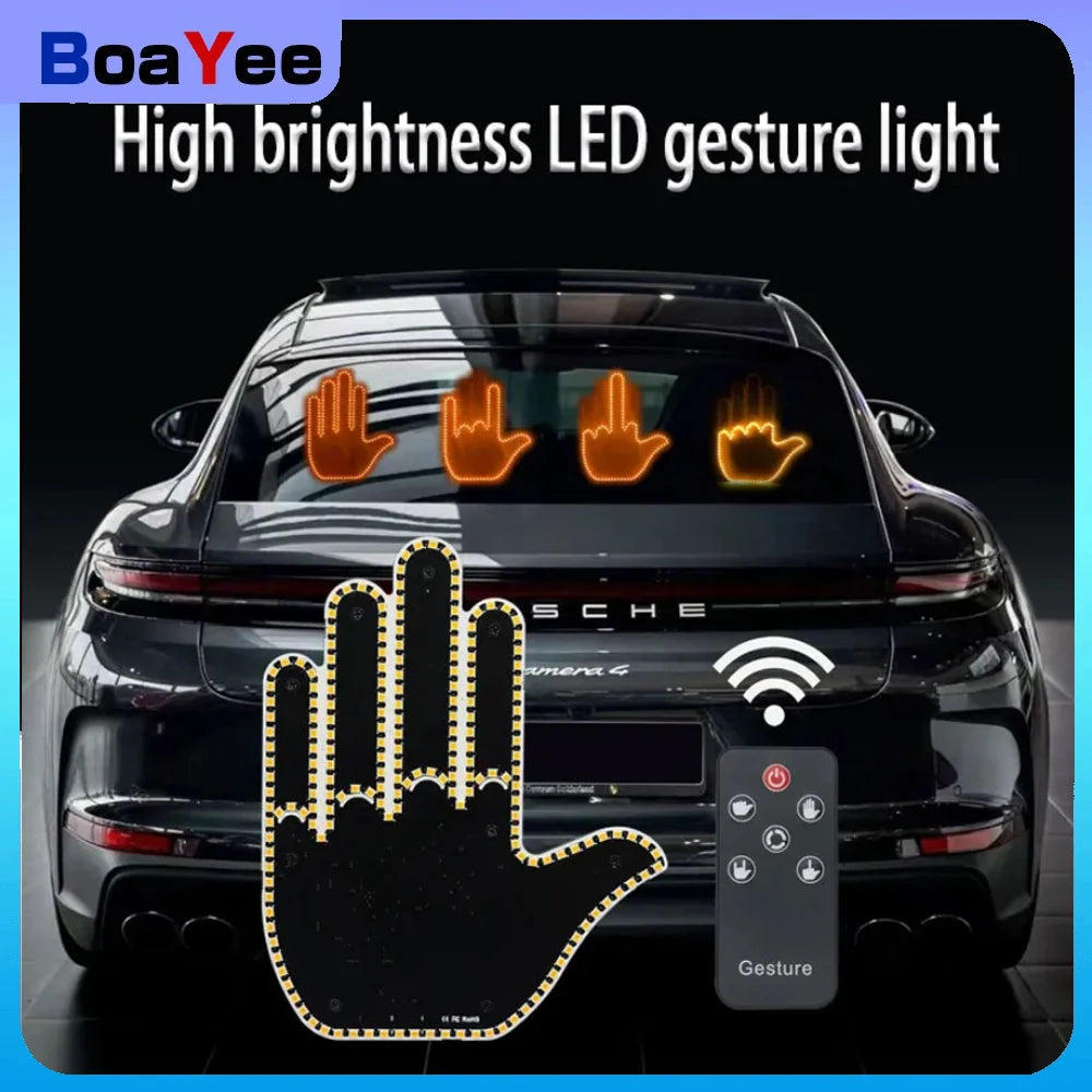 Car Finger Light With Remote Control Cool Funny Led Lighting Road Rage Middle Premium Automotive Accessory