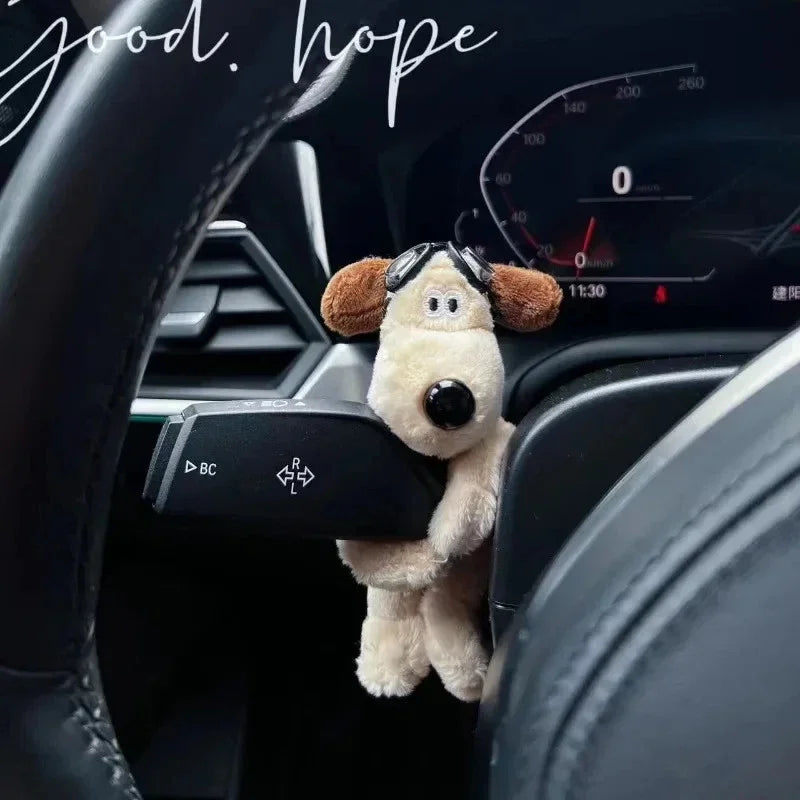 Cute Plush Puppy Car Turn Signal Switch Decor Steering Column Wiper Rod Lever Premium Automotive Accessory
