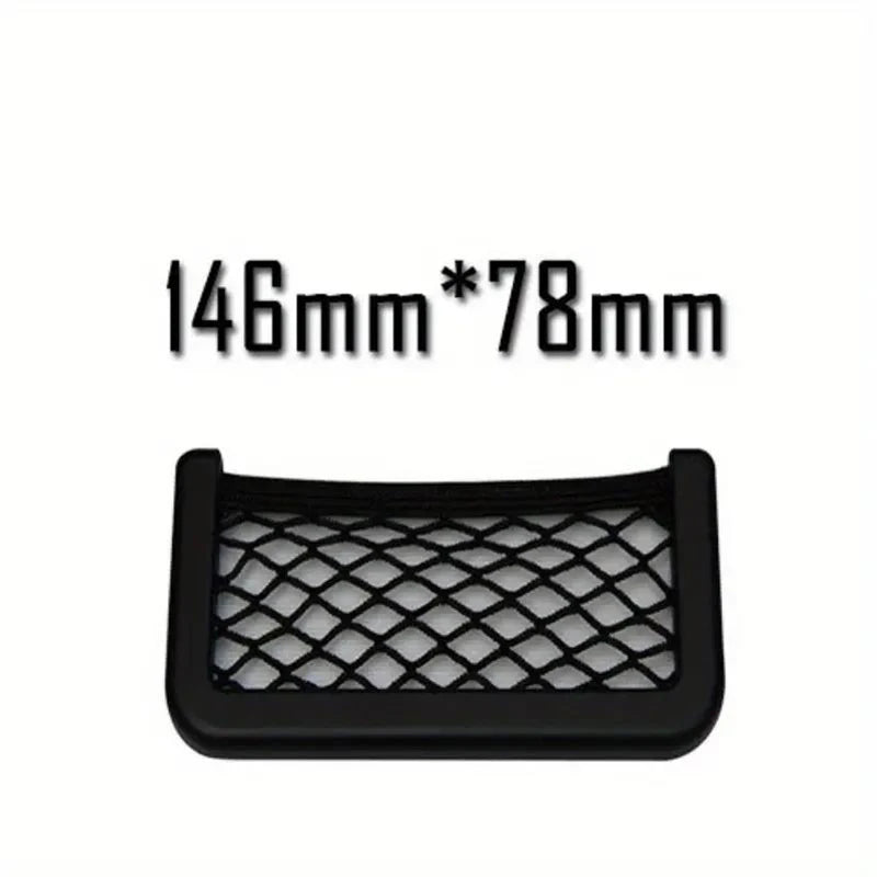 Car Storage Bag Nets Adhesive Auto Seat Organizer Door Side Net Pocket Interior