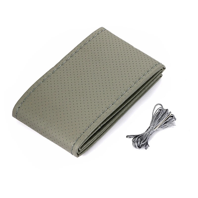 Car Steering Wheel Cover Needles And Braid Thread Artificial Leather Car Covers
