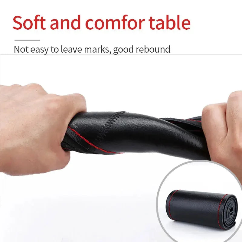 Genuine Leather Steering Wheel Cover For Car Braiding Steering Wheel Protector