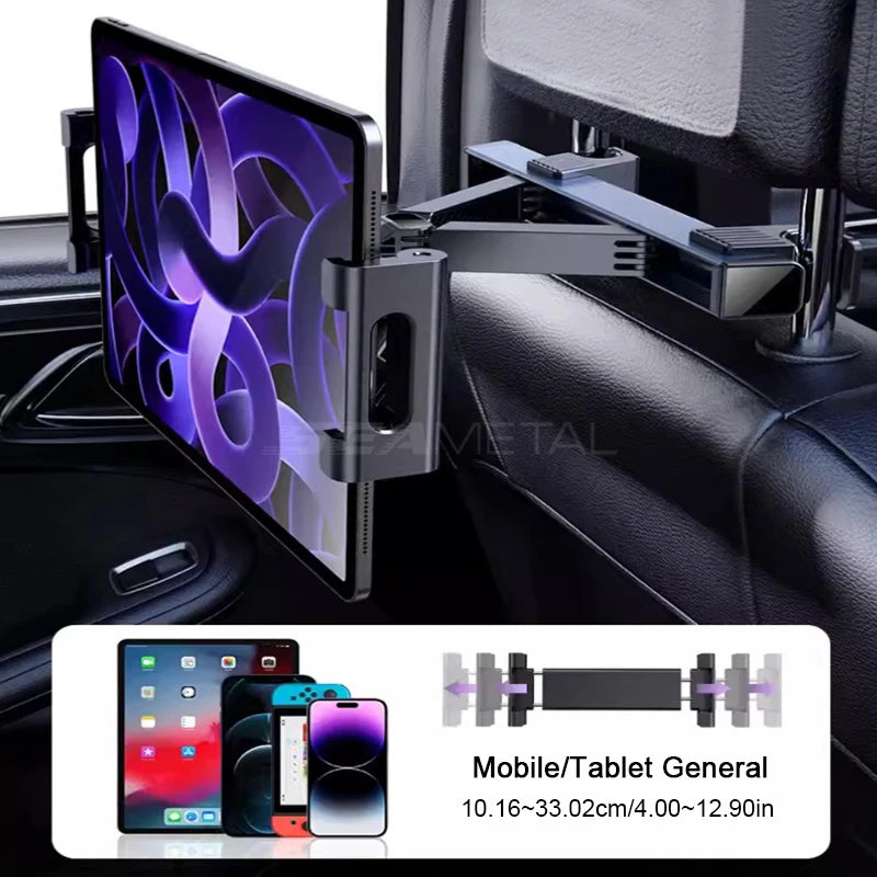 SEAMETAL Upgraded Car Headrest Phone Holder Telescopic Anti Shake Auto Table