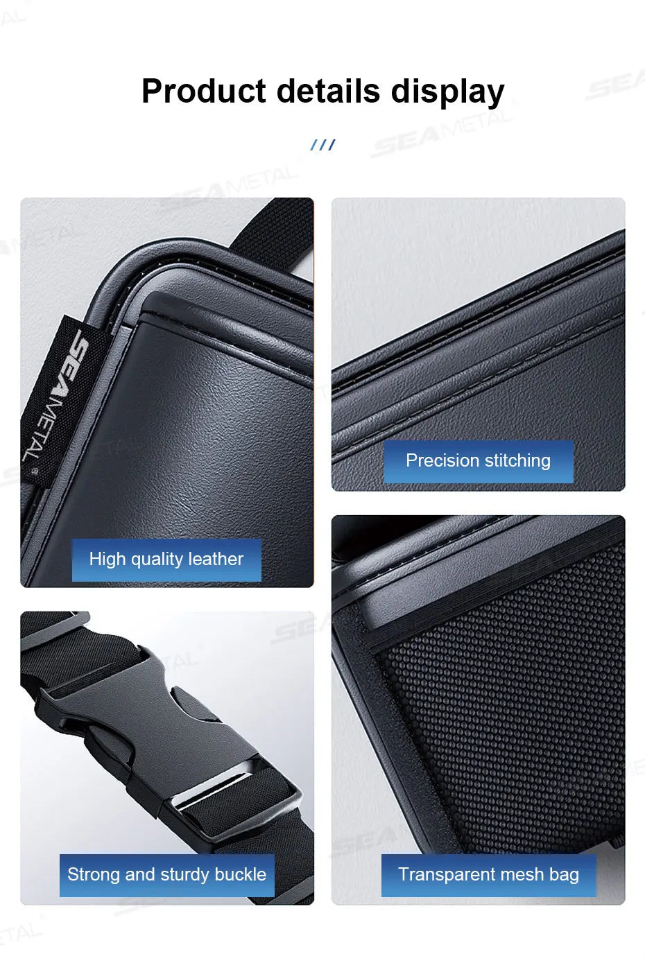 BLALION Car Trunk Leatherette Storage Bag Detachable Auto Seat Back Pocket