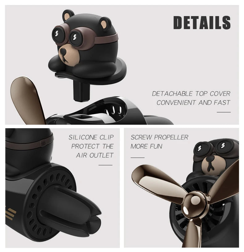 Odorless DIY perfume ornament airplane pilot bear car air freshener decoration