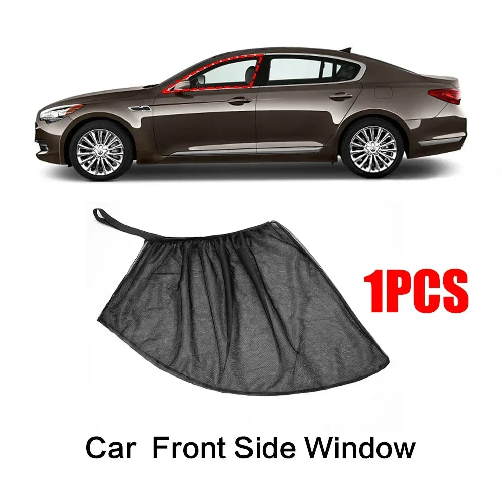 2pcs Car Rear Side Window Sunshade UV Protect Shield Mesh Prevent Mosquito