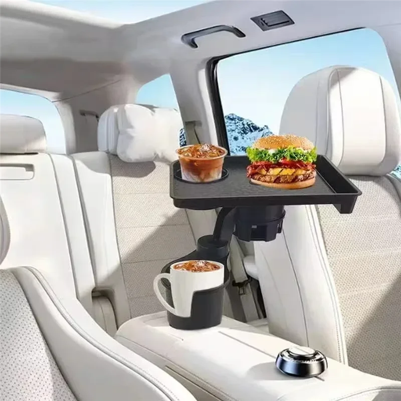 High Quality Universal Car Cup Holder Tray 360 Rotating Adjustable Dual Bracket