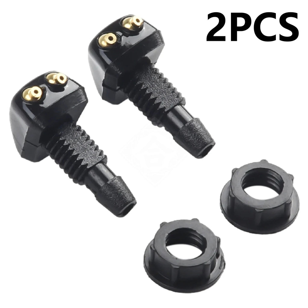 Sale 2Pcs Car Windshield Wiper Washer Spray Nozzle Fits Most Models Dual Holes Premium Automotive Accessory