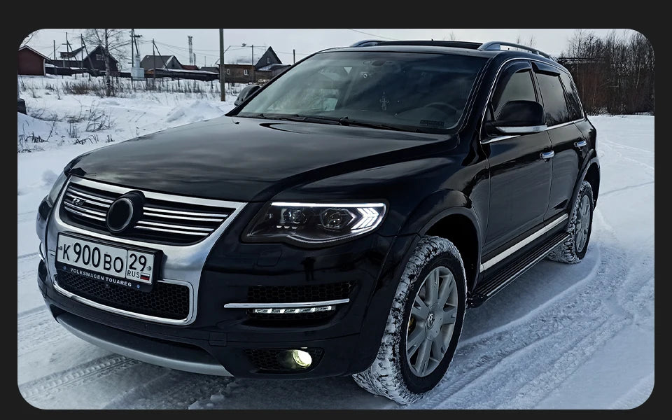 AKD Head Lamp for VW Touareg LED Headlight 2007-2010 Headlights Touareg DRL Turn Signal High Beam Angel Eye Projector Lens