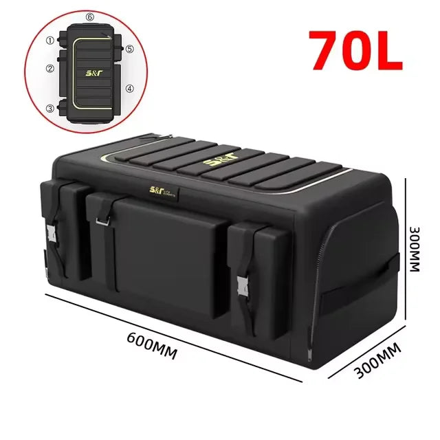 Car Trunk Storage Organizer With Lid Universal 70L SUV Truck Accessories