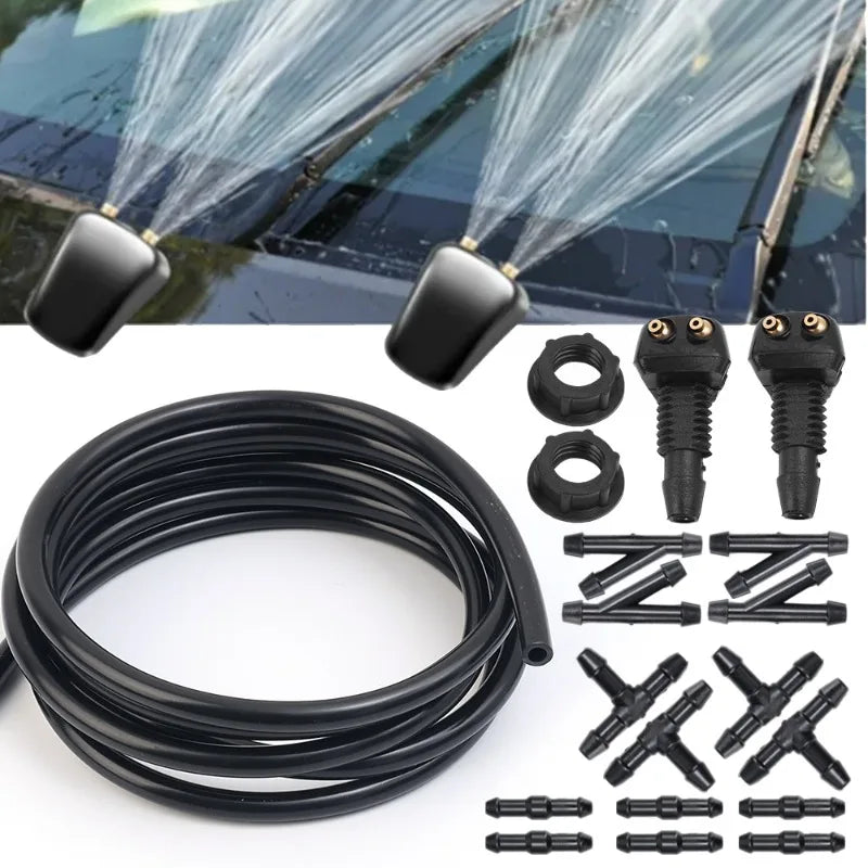 Car Auto Windshield Washer Hose Wiper Blade Pipe Jet Spray Nozzle Water Fluid Premium Automotive Accessory