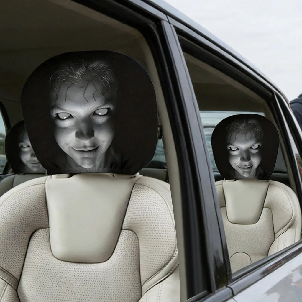 Car Headrest Cover Funny Auto Interior Supplies Head Rest Protector Vehicle